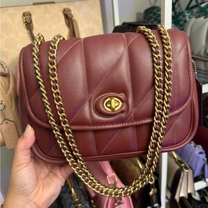 Coach Madison Burgundy Quilted Shoulder Bag